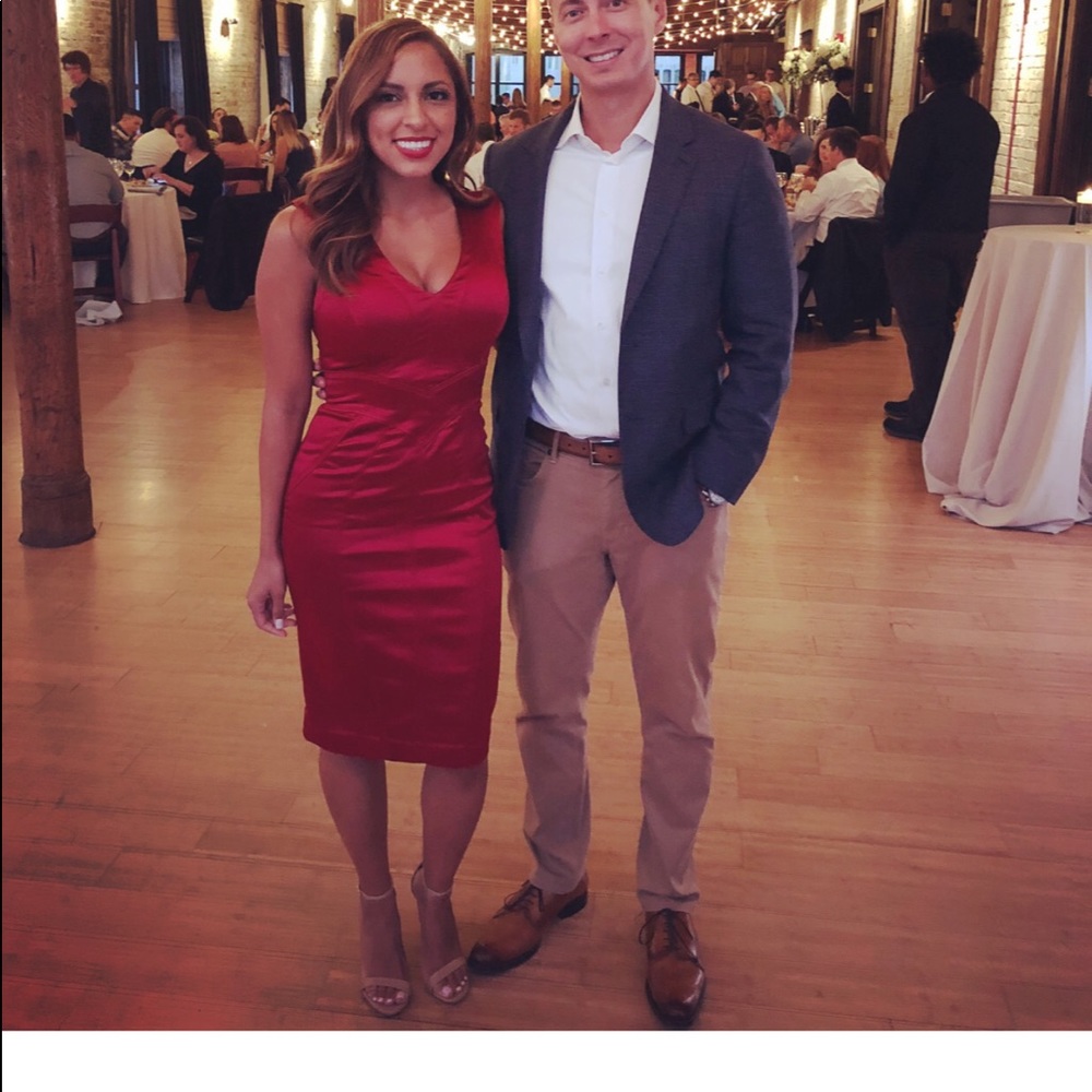 Bebe red classic dress